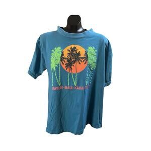 Vintage 1989 Hawaii Sunset Palm Tree T-Shirt - Size L
